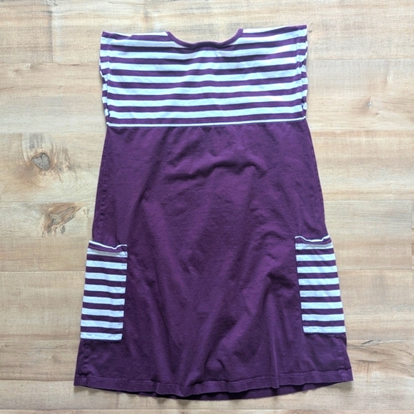 Hanna Andersson Purple Stripe Dress With Pockets - Size 130/8 - Picture 2 of 5